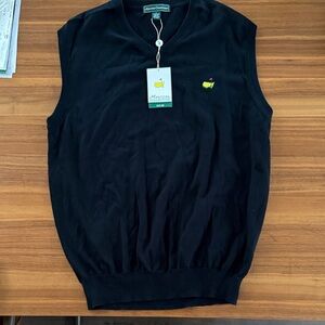 NWT Masters Collection Black Sleeveless Golf Vest with Logo MENS SZ large